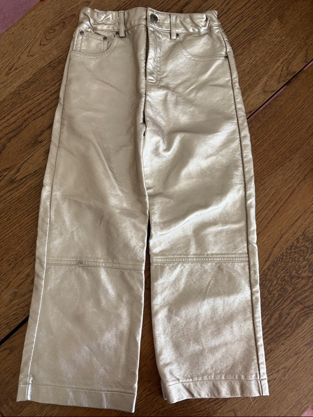 Zara Kids Girls Metallic Straight-Leg Pants